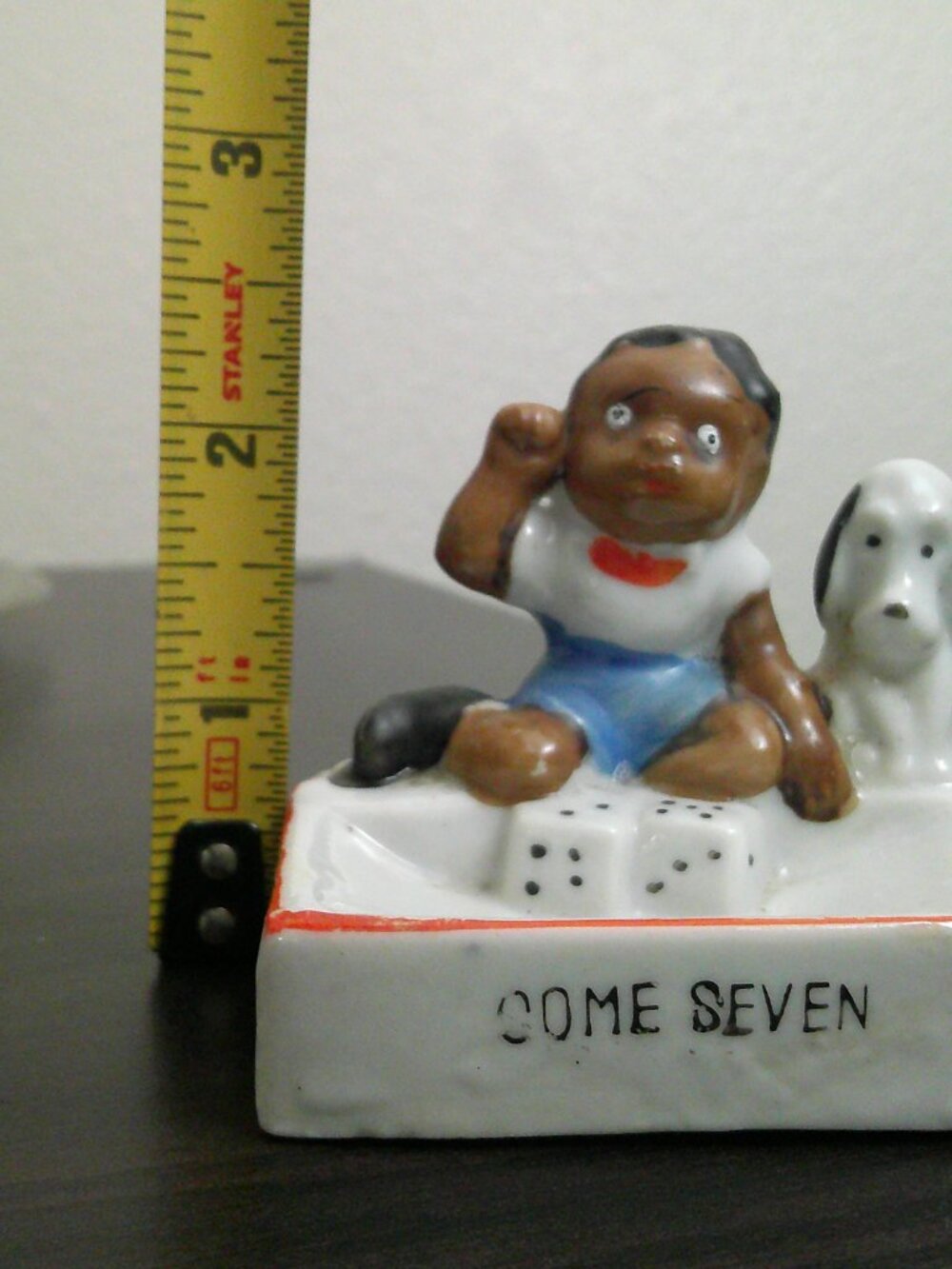 VTG Japan Black Americana Ceramic "Come Seven" trinket dish - Picture 3 of 9